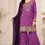 Purple color georgette fabric designer embroidery work ceremonial sharara dress for girls