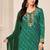 Green color georgette fabric designer embroidery work ceremonial sharara dress for girls