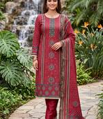 maroon color smart and ethnic cotton  fabric elegant salwar kameez for girls