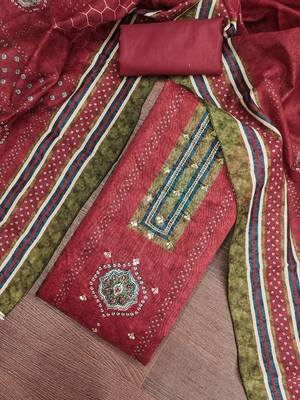 maroon color smart and ethnic cotton  fabric elegant salwar kameez for girls 2