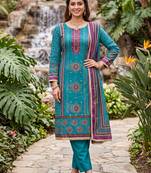blue color smart and ethnic cotton  fabric elegant salwar kameez for girls