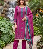 pink color smart and ethnic cotton  fabric elegant salwar kameez for girls