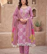 purple color smart and ethnic cotton  fabric elegant salwar kameez for girls