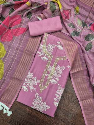 purple color smart and ethnic cotton  fabric elegant salwar kameez for girls 2