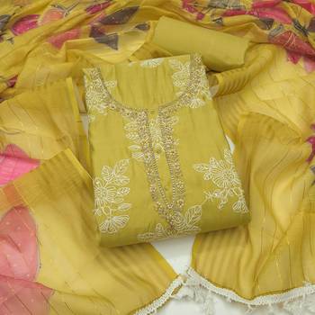 yellow color smart and ethnic cotton  fabric elegant salwar kameez for girls 3