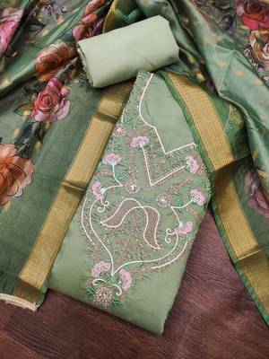 pista color smart and ethnic cotton  fabric elegant salwar kameez for girls 3