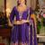 Purple color smart and ethnic chinon fabric designer embroidered partywear palazzo suit