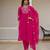 Pink color viscose silk fabric embroidered work kurta set
