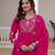 Pink color viscose silk fabric embroidered work kurta set