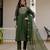 Green color viscose silk fabric embroidered work kurta set