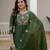 Green color viscose silk fabric embroidered work kurta set