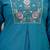Firozi color viscose silk fabric embroidered work kurta set
