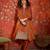 Rust color smart and ethnic silk fabric embroidered partywear suit