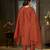 Rust color marina silk fabric thread embroidered ethnic fancy kurta set