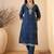 Blue color smart and fancy silk blend embroidered readymade salwar kameez