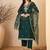 Green color smart and fancy silk blend embroidered readymade salwar kameez