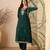 Green color smart and fancy silk blend embroidered readymade salwar kameez