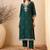 Green color smart and fancy silk blend embroidered readymade salwar kameez