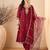 Maroon color smart and fancy silk blend embroidered readymade salwar kameez