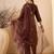 Coffee color smart and fancy silk blend embroidered readymade salwar kameez