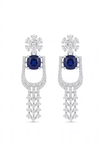  blue necklace set with matching earrings for women