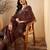 Coffee color smart and fancy silk blend embroidered readymade salwar kameez