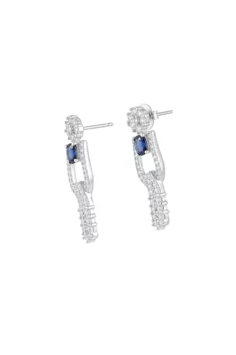  blue necklace set with matching earrings for women