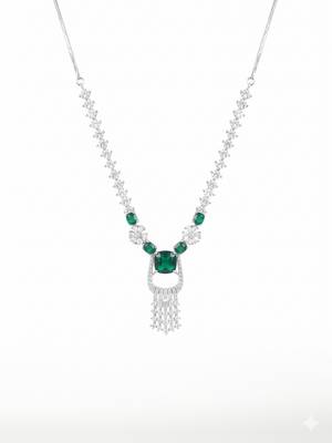 green necklace set with matching earrings for women 3
