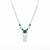 green necklace set with matching earrings for women