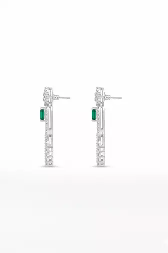 green necklace set with matching earrings for women