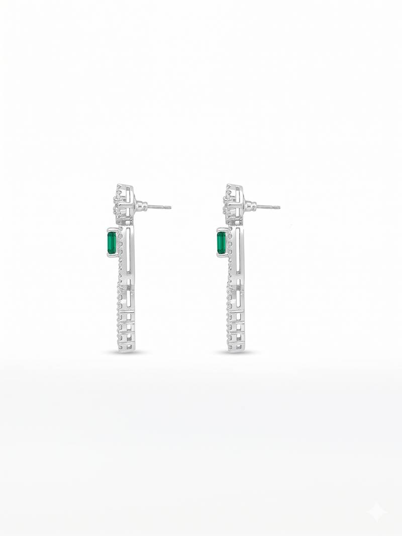 green necklace set with matching earrings for women
