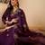 Dark purple color smart and fancy silk blend embroidered readymade salwar kameez