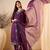 Dark purple color smart and fancy silk blend embroidered readymade salwar kameez