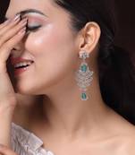 American diamond mint ad earrings for women | party wear jewellery