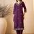 Dark purple color smart and fancy silk blend embroidered readymade salwar kameez