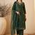 Green color smart and fancy silk blend embroidered readymade salwar kameez