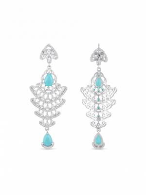 American diamond mint ad earrings for women | party wear jewellery 4