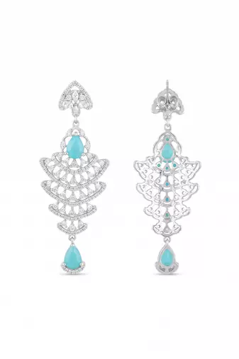 American diamond mint ad earrings for women | party wear jewellery