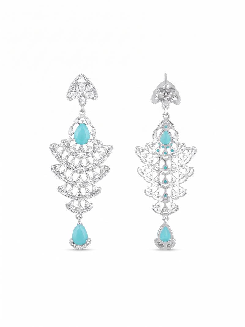 American diamond mint ad earrings for women | party wear jewellery