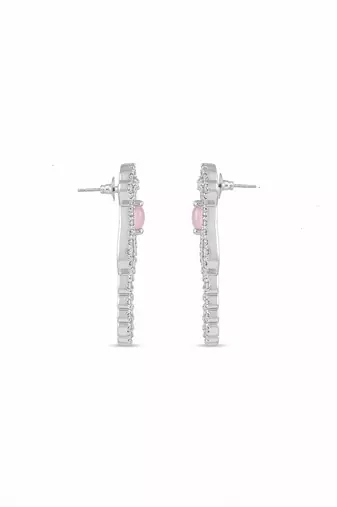 pink necklace set with matching earrings for women