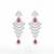 American diamond red ad earrings for women | party wear jewellery