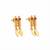 Gold plated temple necklace set with multicolor stones and matching earrings