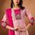 Baby pink color roman silk embroidered work readymade palazzo dress