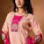 Peach color roman silk embroidered work readymade palazzo dress