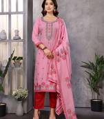 Pink color smart and stylish cotton fabric elegant kurta set