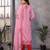 Pink color smart and stylish cotton fabric elegant kurta set