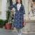 Navy blue color smart and stylish cotton blend fabric elegant kurta set