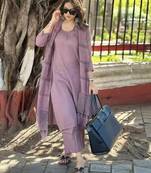 Purple color smart and stylish viscose fabric elegant kurta set