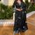 Black color smart and stylish viscose chanderi fabric elegant kurta set