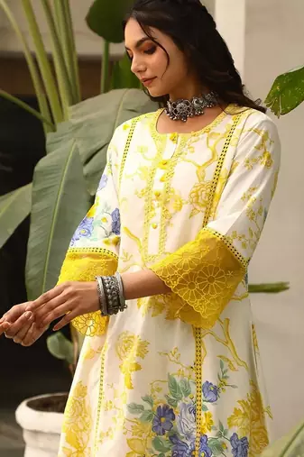 Yellow color smart and stylish viscose fabric elegant kurta set